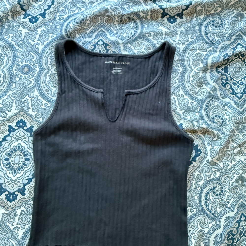 American Eagle Outfitters Black Ribbed Tank